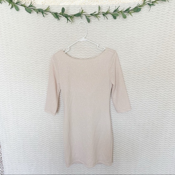 Windsor Dresses & Skirts - Windsor | Cream Sparkle Drop Back Cocktail Dress